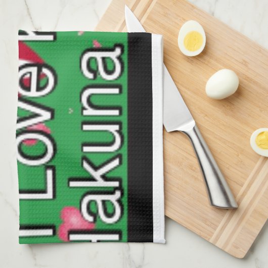 Ik hou van Kenia en "Hakuna Matata" Art Print Theedoek (Quarter Fold)