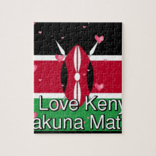 Ik hou van Kenia en "Hakuna Matata" Kunstprint Legpuzzel