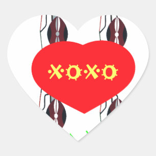 Ik hou van Kenia Masai Art Print Hart Sticker