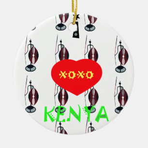 Ik hou van Kenia Masai Art Print Keramisch Ornament