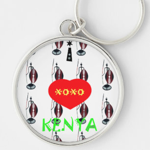 Ik hou van Kenia Masai Art Print Sleutelhanger