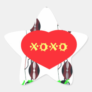 Ik hou van Kenia Masai Art Print Ster Sticker