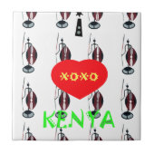 Ik hou van Kenia Masai Art Print Tegeltje (Voorkant)