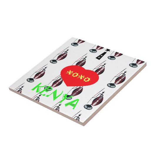 Ik hou van Kenia Masai Art Print Tegeltje (Zijkant)