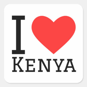 Ik hou van Kenia Vierkante Sticker