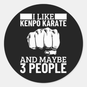Ik Hou Van Kenpo Karate En Misschien 3 Mensen Grap Ronde Sticker