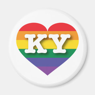 Ik hou van Kentucky Gay Pride Rainbow Heart Magneet