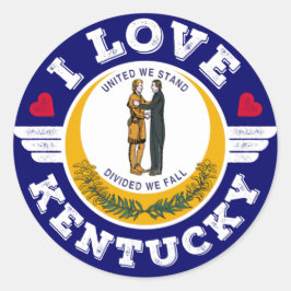 Ik hou van Kentucky State Flag Verenigde We staan  Ronde Sticker