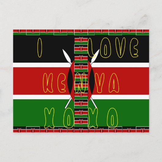 Ik hou van Kenya XOXO Briefkaart (Voorkant)