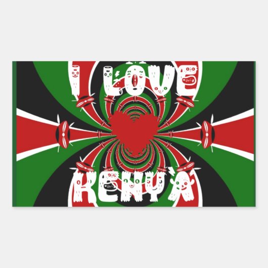 Ik hou van Kenya XOXO! Hakuna Matata Gifts Rechthoekige Sticker (Voorkant)