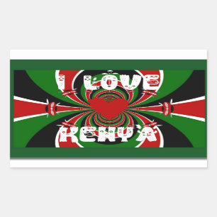 Ik hou van Kenya XOXO! Hakuna Matata Gifts Rechthoekige Sticker