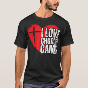 Ik hou van kerk kamp Vbs Vakantie Bijbel School Je T-shirt