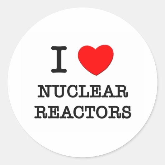 Ik hou van kernreactoren ronde sticker (Voorkant)
