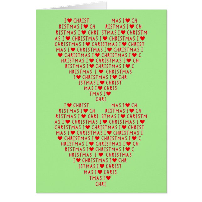 Ik hou van kerst met kerst, dubbelrood hart (Voorkant)