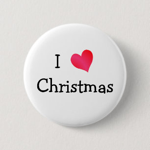 Ik hou van Kerstmis Ronde Button 5,7 Cm