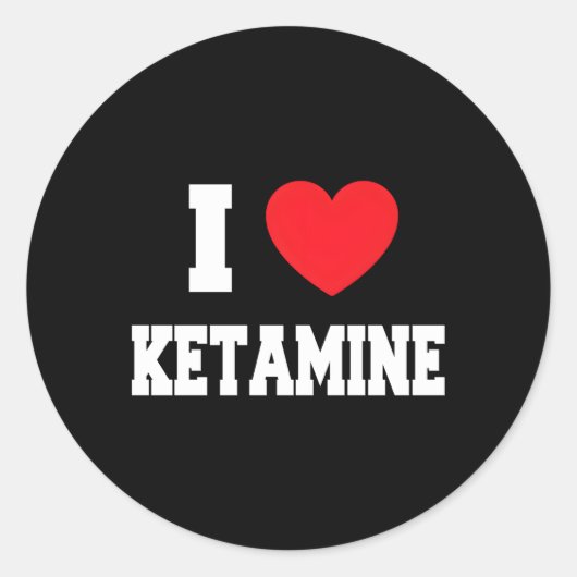 Ik hou van ketamine ronde sticker (Voorkant)