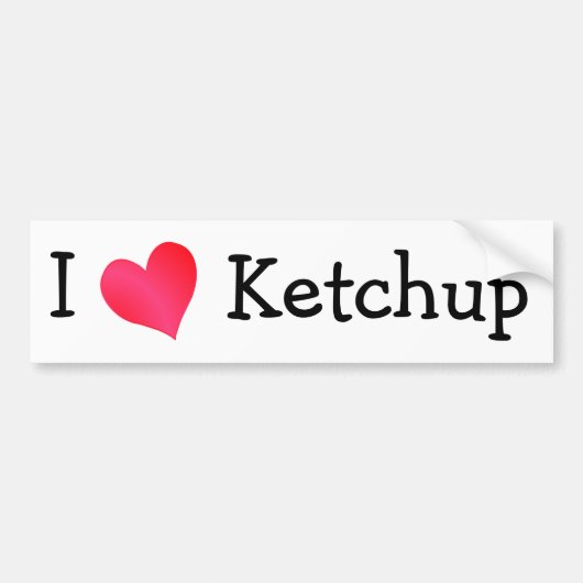 Ik hou van Ketchup Bumpersticker (Voorkant)