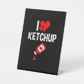 Ik hou van Ketchup Reclamebord Met Voetstuk (Voorkant)