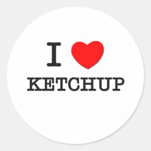 Ik hou van Ketchup Ronde Sticker