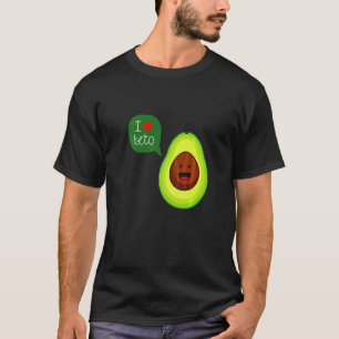 Ik hou van Keto Avocado Quote Keto en Vegan Diets T-shirt