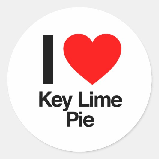 Ik hou van Key limoen Pie Ronde Sticker (Voorkant)