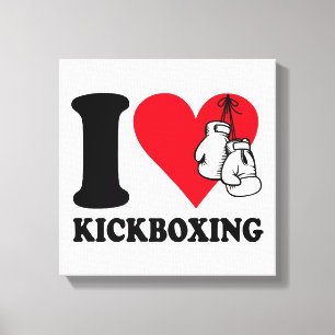 Ik hou van kickboksen canvas afdruk
