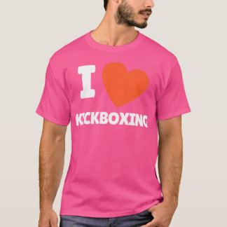 Ik hou van kickboksen in hart kickboksen liefhebbe t-shirt