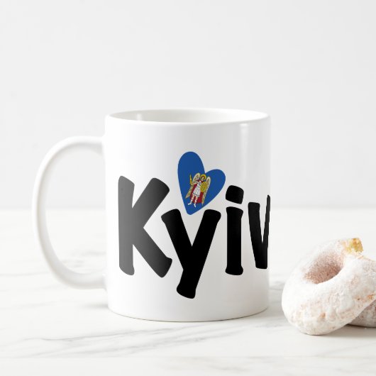 Ik hou van Kiev, Украї на, Oekraïne Koffiemok (Met donut)