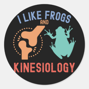 Ik hou van kikkers en kinesitherapie ronde sticker