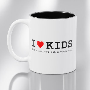 Ik hou van kinderen (maar ik zou er geen heel kind tweekleurige koffiemok