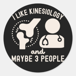 Ik hou van kinesitherapie en misschien 3 mensen ronde sticker