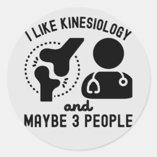 Ik hou van kinesitherapie en misschien 3 mensen ronde sticker