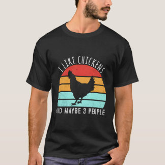 Ik hou van kippen en misschien 3 mensen die kippen t-shirt