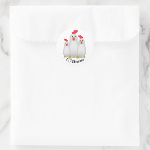 Ik hou van kippen! ronde sticker