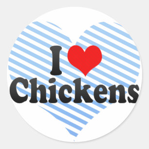 Ik hou van kippen ronde sticker