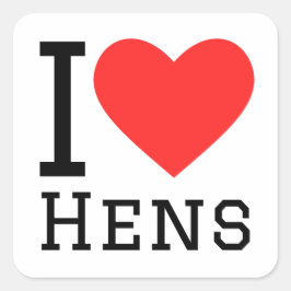 Ik hou van kippen vierkante sticker