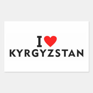 Ik hou van Kirgizische landen zoals harttoerisme Rechthoekige Sticker