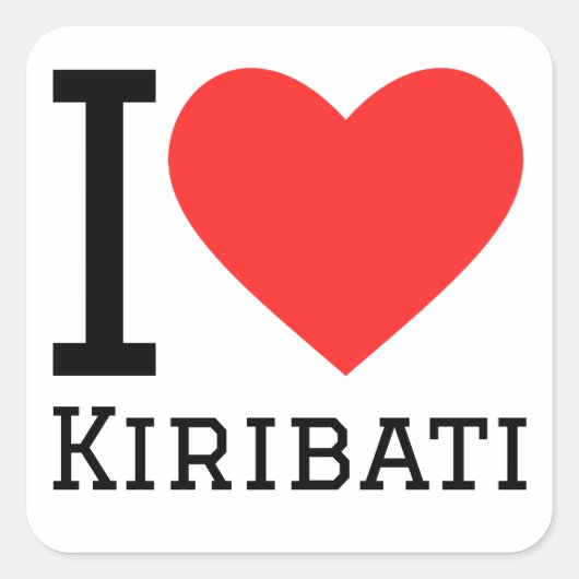 Ik hou van kiribati vierkante sticker (Voorkant)