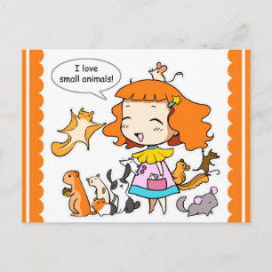 Ik hou van kleine dieren briefkaart