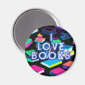 Ik hou van kleurrijke boeken magneet (Voorkant / Achterkant)