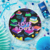Ik hou van kleurrijke boeken papieren bordje (Feest)
