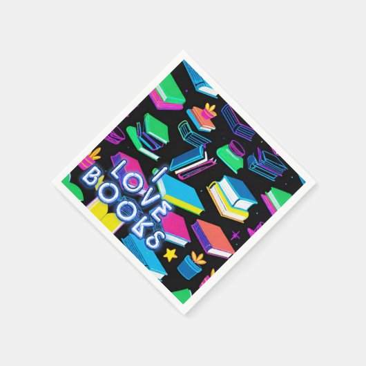 Ik hou van kleurrijke boeken servet (Hoek)