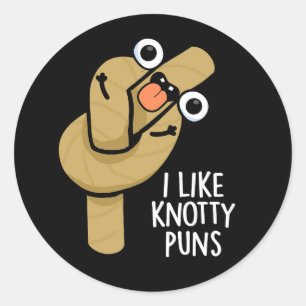 Ik hou van knoestige woordspelingen Funny Rope Pun Ronde Sticker