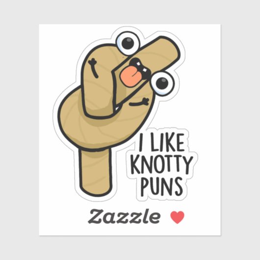 Ik hou van knoestige woordspelingen grappig touw w sticker (Vel)