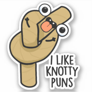 Ik hou van knoestige woordspelingen grappig touw w sticker
