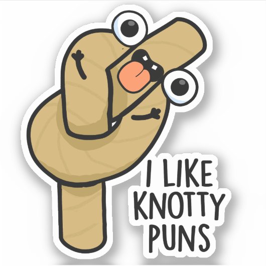 Ik hou van knoestige woordspelingen grappig touw w sticker (Voorkant)