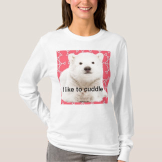 Ik Hou Van Knuffelen Ijsbeer Dames Lange Mouwen T- T-shirt