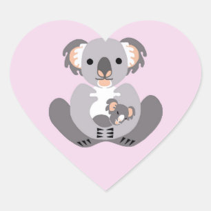 Ik hou van KOALA BEREN - Dierenvriend -Natuur -Roz Hart Sticker
