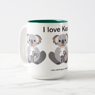 Ik hou van KOALAS - Australië - Marsupial - Tweekleurige Koffiemok