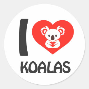 Ik hou van Koalas Ronde Sticker